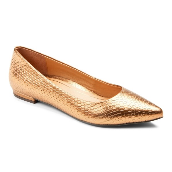 Vionic Flats Ireland - Lena Ballet Flat Copper - Womens Shoes On Sale | DNPBJ-4912